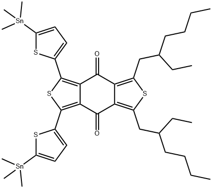 IN1654, 1,3-Bis(2-ethylhexyl)-5,7-bis(5-(trimethylstannyl)thiophen-2-yl)benzo[1,2-c:4,5-c']dithiophene-4,8-dione|1,3-雙(2-乙基己基)-5,7-雙(5-(三甲基錫基)噻吩基)苯并[1,2-C:4,5-C']二噻吩-4,8-二酮