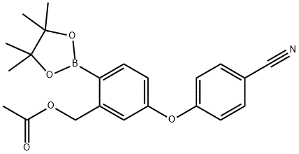 Benzonitrile, 4-[3-[(acetyloxy)methyl]-4-(4,4,5,5-tetramethyl-1,3,2-dioxaborolan-2-yl)phenoxy]-|Benzonitrile, 4-[3-[(acetyloxy)methyl]-4-(4,4,5,5-tetramethyl-1,3,2-dioxaborolan-2-yl)phenoxy]-