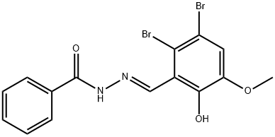 N'-[(E)-(2,3-dibromo-6-hydroxy-5-methoxyphenyl)methylidene]benzohydrazide Struktur