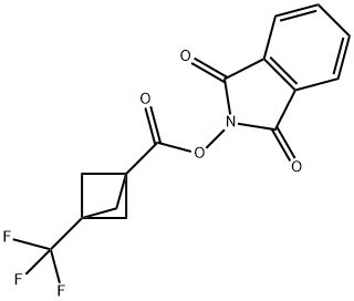 Bicyclo[1.1.1]pentane-1-carboxylic acid, 3-(trifluoromethyl)-, 1,3-dihydro-1,3-dioxo-2H-isoindol-2-yl ester Struktur