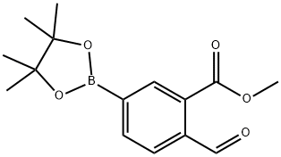 Methyl 2-formyl-5-(tetramethyl-1,3,2-dioxaborolan-2-yl)benzoate Struktur