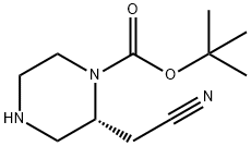 1-Piperazinecarboxylic acid, 2-(cyanomethyl)-, 1,1-dimethylethyl ester, (2R)-, 2387560-41-8, 結(jié)構(gòu)式