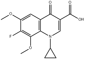 3-Quinolinecarboxylic acid, 1-cyclopropyl-7-fluoro-1,4-dihydro-6,8-dimethoxy-4-oxo- Struktur