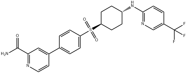 2-Pyridinecarboxamide, 4-[4-[[trans-4-[[5-(trifluoromethyl)-2-pyridinyl]amino]cyclohexyl]sulfonyl]phenyl]- Struktur