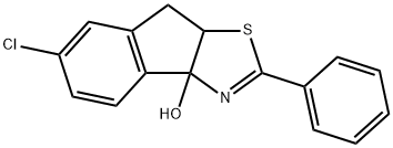 3aH-Indeno[1,2-d]thiazol-3a-ol, 6-chloro-8,8a-dihydro-2-phenyl- Struktur