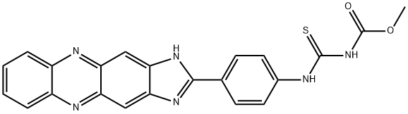 methyl N-[(4-{2,9,13,15-tetraazatetracyclo[8.7.0.0^{3,8}.0^{12,16}]heptadeca-1,3(8),4,6,9,11,13,16-octaen-14-yl}phenyl)carbamothioyl]carbamate Struktur