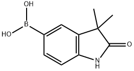 (3,3-dimethyl-2-oxo-2,3-dihydro-1H-indol-5-yl)boronic acid Struktur