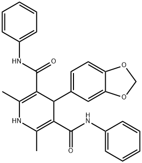 4-(1,3-benzodioxol-5-yl)-2,6-dimethyl-3-N,5-N-diphenyl-1,4-dihydropyridine-3,5-dicarboxamide Struktur