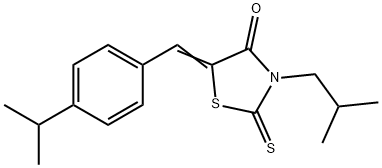 (5Z)-3-(2-methylpropyl)-5-[(4-propan-2-ylphenyl)methylidene]-2-sulfanylidene-1,3-thiazolidin-4-one Struktur