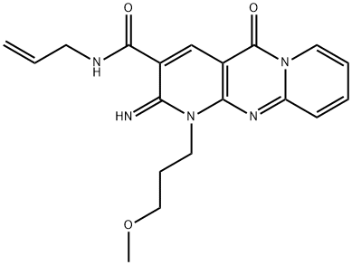 2-imino-1-(3-methoxypropyl)-5-oxo-N-prop-2-enyldipyrido[1,2-d:3',4'-f]pyrimidine-3-carboxamide Struktur