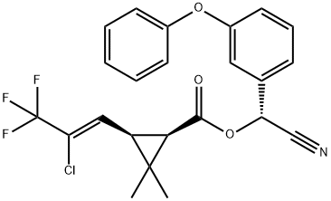 (1R,3R)-3-[(1Z)-2-Chloro-3,3,3-trifluoro-1-propen-1-yl]-2,2-diMethylcyclopropanecarboxylic Acid (R)-Cyano(3-phenoxyphenyl)Methyl Ester
(Cyhalothrin IsoMer) Struktur