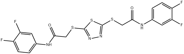 2,2'-(1,3,4-thiadiazole-2,5-diyldisulfanediyl)bis[N-(3,4-difluorophenyl)acetamide] Struktur