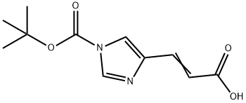 1H-Imidazole-1-carboxylic acid, 4-(2-carboxyethenyl)-, 1-(1,1-dimethylethyl) ester Struktur
