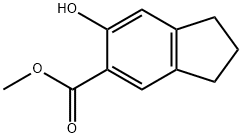 1H-Indene-5-carboxylic acid, 2,3-dihydro-6-hydroxy-, methyl ester Struktur