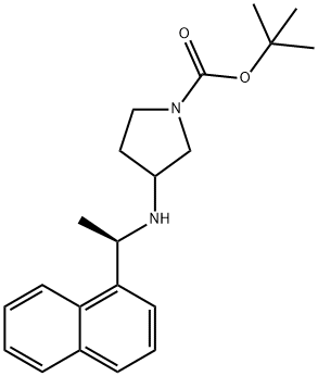 1-Pyrrolidinecarboxylic acid, 3-[[(1R)-1-(1-naphthalenyl)ethyl]amino]-, 1,1-dimethylethyl ester Struktur
