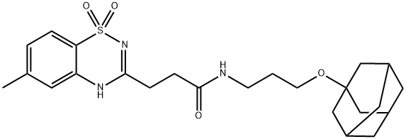 4H-1,2,4-Benzothiadiazine-3-propanamide, 6-methyl-N-[3-(tricyclo[3.3.1.13,7]dec-1-yloxy)propyl]-, 1,1-dioxide Structure