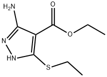 1H-Pyrazole-4-carboxylic acid, 3-amino-5-(ethylthio)-, ethyl ester Struktur