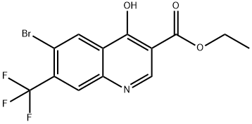 3-Quinolinecarboxylic acid, 6-bromo-4-hydroxy-7-(trifluoromethyl)-, ethyl ester Struktur
