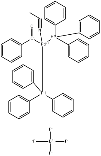 Palladium(1+), (acetonitrile)benzoylbis(triphenylphosphine)-, (SP-4-1)-, tetrafluoroborate(1-) (9CI) 結(jié)構(gòu)式