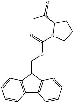 1-Pyrrolidinecarboxylic acid, 2-acetyl-, 9H-fluoren-9-ylmethyl ester, (2S)- Struktur