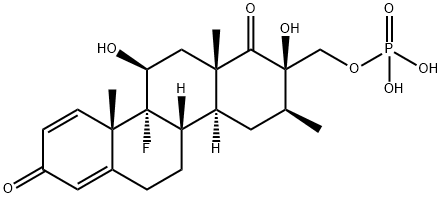 1,8(2H,4bH)-Chrysenedione, 10b-fluoro-3,4,4a,5,6,10a,10b,11,12,12a-decahydro-2,11-dihydroxy-3,10a,12a-trimethyl-2-[(phosphonooxy)methyl]-, (2R,3S,4aS,4bS,10aS,10bR,11S,12aS)- Struktur