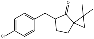 5-(4-chlorophenyl)methyl-1,1-dimethyl-Spiro[2.4]hept-4-one Struktur
