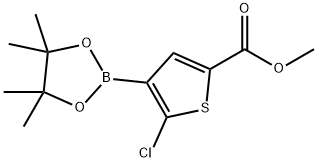 2-Thiophenecarboxylic acid, 5-chloro-4-(4,4,5,5-tetramethyl-1,3,2-dioxaborolan-2-yl)-, methyl ester Struktur