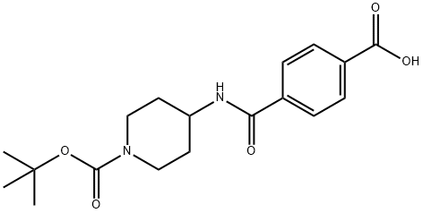 4-[1-(tert-Butoxycarbonyl)piperidin-4-ylcarbamoyl]benzoic acid Struktur