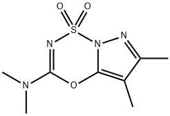 5,6-dimethyl-3-dimethylamino-1,1-dioxo-1λ(6)-pyrazolo[3,2-b][1,4,3,5]oxathiadiazine Struktur