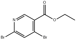 3-Pyridinecarboxylic acid, 4,6-dibromo-, ethyl ester Struktur