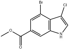 Methyl 4-Bromo-3-chloro-indole-6-carboxylate Struktur