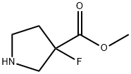3-Pyrrolidinecarboxylic acid, 3-fluoro-, methyl ester Struktur