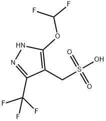 1H-Pyrazole-4-methanesulfonic acid, 5-(difluoromethoxy)-3-(trifluoromethyl)- Struktur
