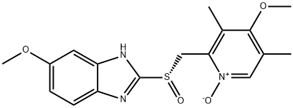 1H-Benzimidazole, 6-methoxy-2-[(S)-[(4-methoxy-3,5-dimethyl-1-oxido-2-pyridinyl)methyl]sulfinyl]- Struktur