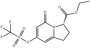 3-Indolizinecarboxylic acid, 1,2,3,5-tetrahydro-5-oxo-7-[[(trifluoromethyl)sulfonyl]oxy]-, ethyl ester, (3S)- Struktur