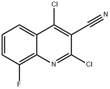 2,4-Dichloro-8-fluoro-quinoline-3-carbonitrile Struktur