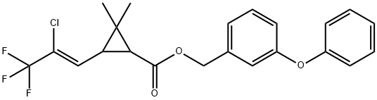 (3-Phenoxyphenyl)methyl Ester 3-[(1Z)-2-chloro-3,3,3-trifluoro-1-propen-1-yl]-2,2-dimethyl-cyclopropanecarboxylic Acid Struktur