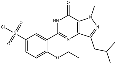 3-[6,7-Dihydro-1-methyl-3-(2-methylpropyl)-7-oxo-1H-pyrazolo[4,3-d]pyrimidin-5-yl]-4-ethoxybenzenesulfonyl Chloride Struktur