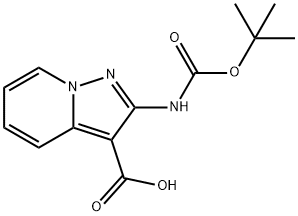 2-(tert-butoxycarbonylamino)pyrazolo[1,5-a]pyridine-3-carboxylic acid Struktur