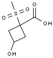 Cyclobutanecarboxylic acid, 3-hydroxy-1-(methylsulfonyl)- Struktur