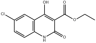 3-Quinolinecarboxylic acid, 6-chloro-1,2-dihydro-4-hydroxy-2-oxo-, ethyl ester Struktur