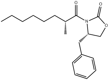 <3(2'R),4S>-3-(2-Methyl-1-oxooctyl)-4-(phenylmethyl)-2-oxazolidinone Struktur