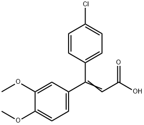 2-Propenoic acid, 3-(4-chlorophenyl)-3-(3,4-dimethoxyphenyl)- Struktur