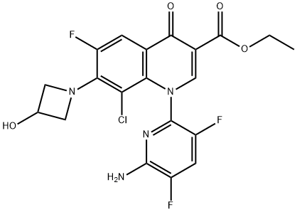 1-(6-Amino-3,5-difluoro-2-pyridinyl)-8-chloro-6-fluoro-1,4-dihydro-7-(3-hydroxy-1-azetidinyl)-4-oxo-3-quinolinecarboxylic acid ethyl ester 結(jié)構(gòu)式