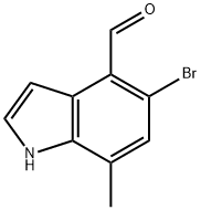 5-bromo-7-methyl-1H-indole-4-carbaldehyde Struktur