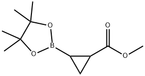 Cyclopropanecarboxylic acid, 2-(4,4,5,5-tetramethyl-1,3,2-dioxaborolan-2-yl)-, methyl ester Struktur