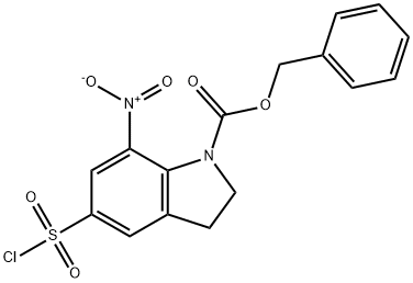 Benzyl 5-(chlorosulfonyl)-7-nitro-2,3-dihydro-1H-indole-1-carboxylate Struktur