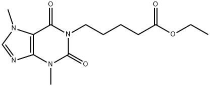 1H-Purine-1-pentanoic acid, 2,3,6,7-tetrahydro-3,7-dimethyl-2,6-dioxo-, ethyl ester Struktur