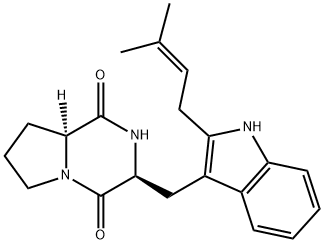 Pyrrolo[1,2-a]pyrazine-1,4-dione, hexahydro-3-[[2-(3-methyl-2-buten-1-yl)-1H-indol-3-yl]methyl]-, (3S,8aS)- Struktur