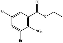 4-Pyridinecarboxylic acid, 3-amino-2,6-dibromo-, ethyl ester Struktur